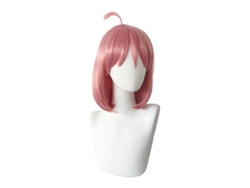 Peluca De Cosplay Anime Rosa Corta Y Recta Para Niñas Con Flequillo De Fibra Sintética Resistente Al Calor