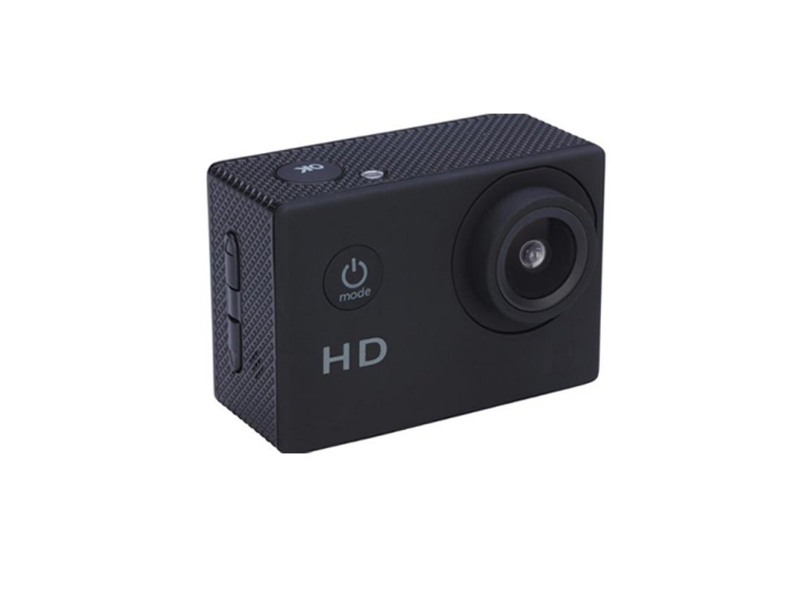 Action Cam A1 2.0 Impermeable al aire libre Mini HD Casco Sport Dv para esquí Buceo Equitación Negro