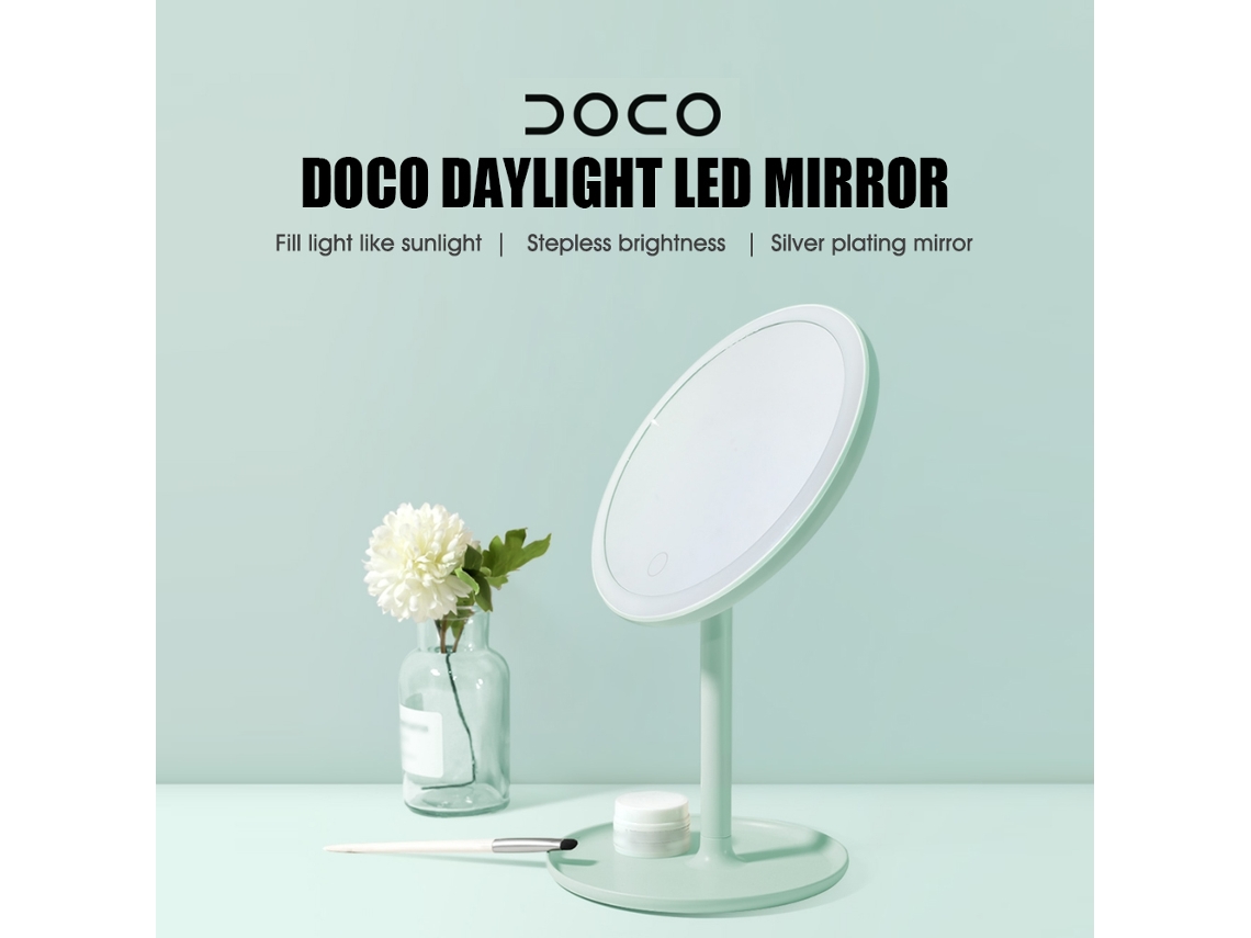 Espejo De Maquillaje Led Con Luz Diurna, Recargable Por Usb, Ángulo Ajustable, 3 Modos, Brillo Infinito, Base De Almacenamiento.