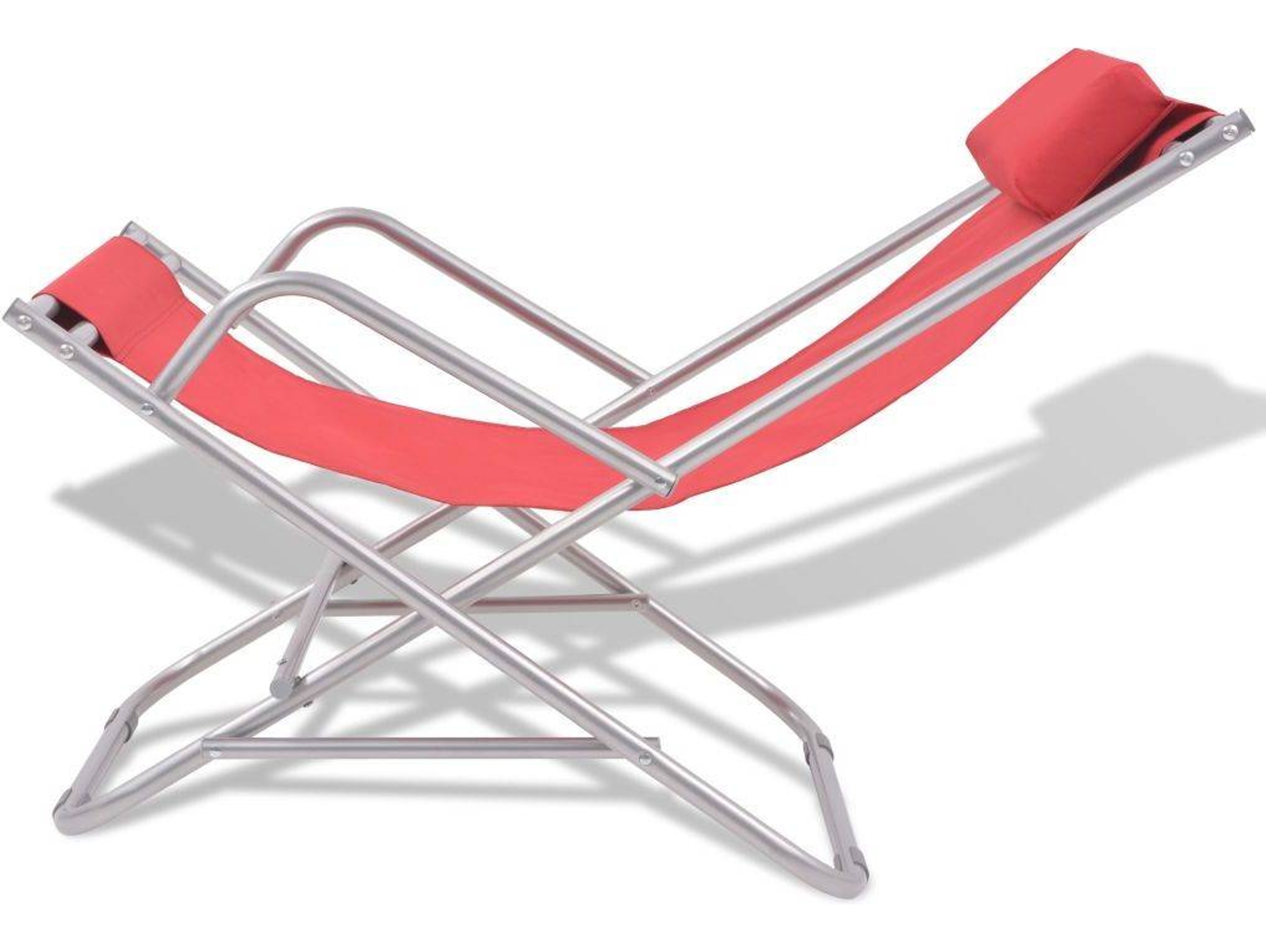 Conjunto 2 Sillas de Jardín Reclinables VIDAXL 42937 Rojo (Acero