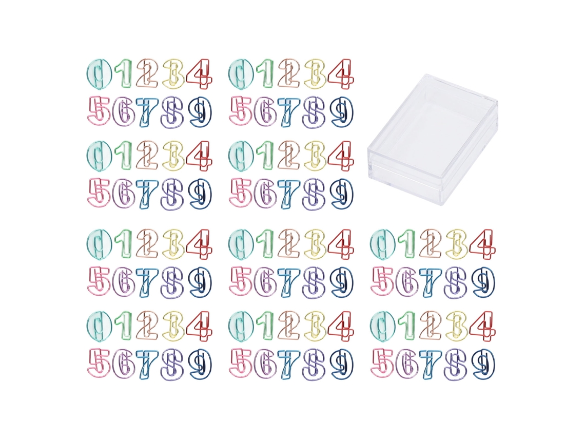 100 clips de papel coloridos y divertidos con números