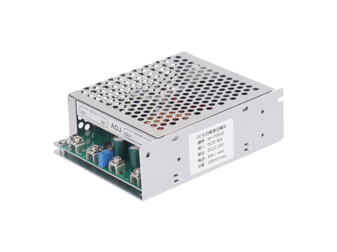 Módulo Buck Dc Para Dc 50a 1000w Entrada Dc25‑90v Saída Dc2.5‑50v Ajustável Com Cooler