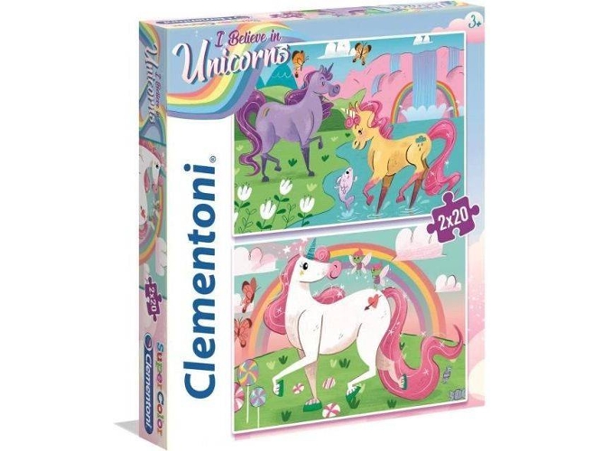 Conjunto de 2 Puzzles CLEMENTONI I Believe in Unicorns (20 Piezas)