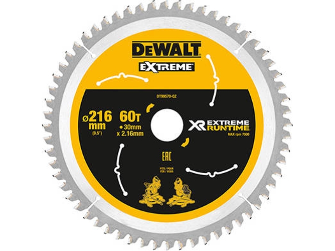 Disco de Sierra Circular DEWALT DT99570-QZ (Ø 21.6 cm)