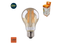 Bombilla LED Edm Filamento Vintage Estándar Vidrio E27 6w 560lm 2000k Luz Cálida Ø6x10,6cm
