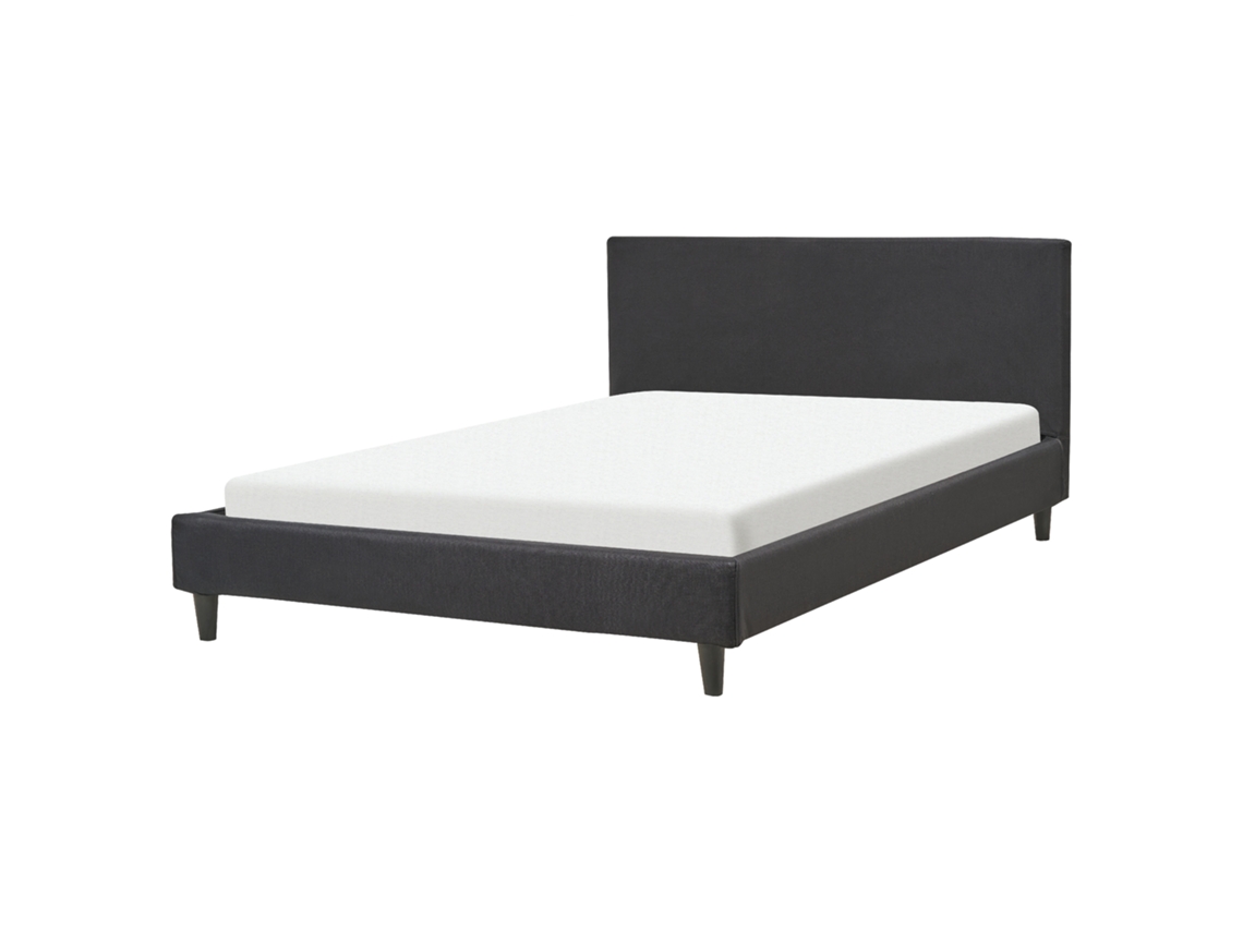 Cama con somier BELIANI Fitou de Poliéster Negro 150x214x87