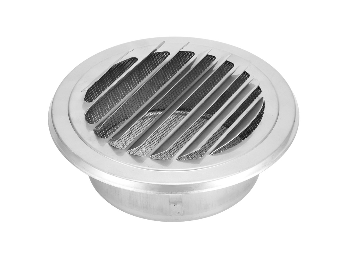 Rejilla De Ventilación Plana, Acero Inoxidable 304, 125 Mm, Redonda, Resistente Al Viento Y A Los Insectos.