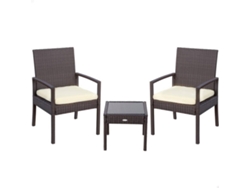 Conjunto muebles terraza con sillones y mesita ratán Aktive