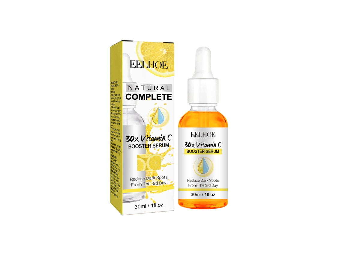 Sérum iluminador con vitamina C para una piel radiante.