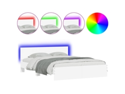 Maison Exclusive - Estructura De Cama Cabecero Y Luces Led Blanca 160x200 Cm