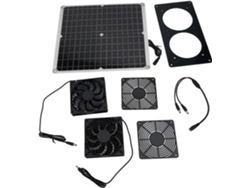 Kit de ventilador solar con dos ventiladores y panel monocristalino