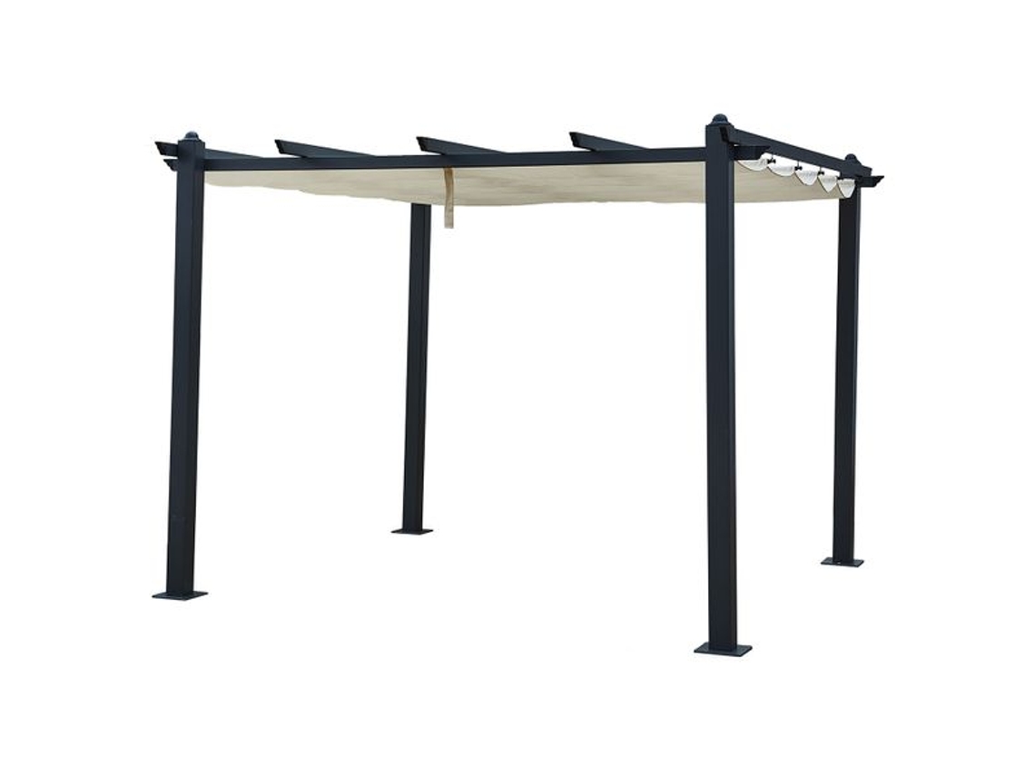 Pérgola independiente 3 3m CASSIS beige - estructura de aluminio HAPPY GARDEN