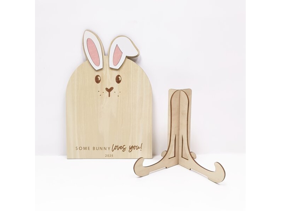Placas de madera con huellas de conejo de Pascua de Vayotoy