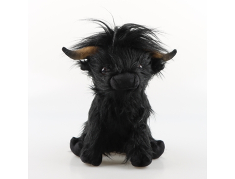 Peluche GEELY Réplica Scottish Highland Shaggy Vaca Negra (Edad Mínima Recomendada: 1 año)