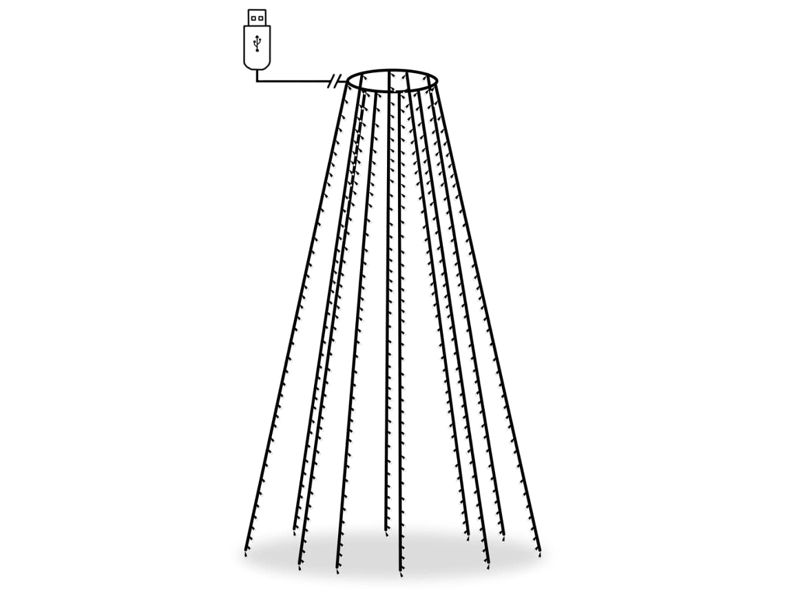 Lámpara de Iluminación para Árboles, 500 Luces LED Interior/Exterior, 500 cm, Multicolor