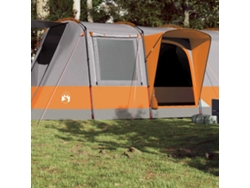 Tienda de campaña tipo túnel impermeable para 4 personas, gris/naranja.