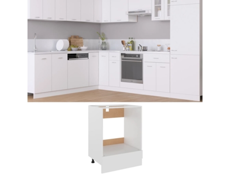 MAISON EXCLUSIVE - Armario para horno de madera contrachapada blanco 60x46x81,5 cm
