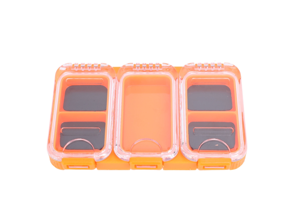 Caja Pequeña Multifuncional E Impermeable Para Guardar Señuelos Y Accesorios De Pesca - Naranja