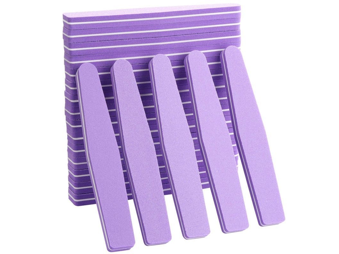 20 Limas De Uñas De Esponja Lavables De Doble Cara, Grano 100/180 (morado)
