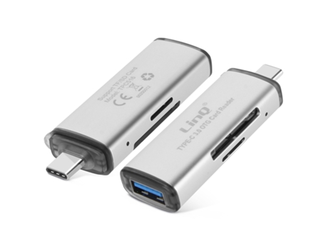 Lector Tarjeta de memoria SD / Micro SD 2 en 1 Función OTG 5Gbps LINQ Gris