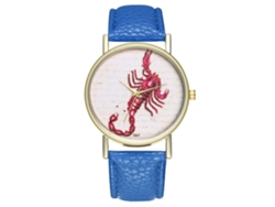 Reloj De Pulsera Escorpio Con Correa De Pu Simple Analógico Quartz Zhoulianfa T267-a Azul Real