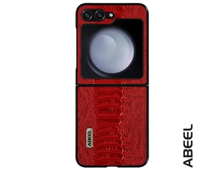 Funda para Samsung Galaxy Z Flip 5 ABEEL Piel Rojo