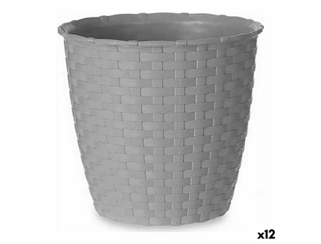 Maceta Gris Plástico (14 x 13 x 14 cm) (12 Unidades)