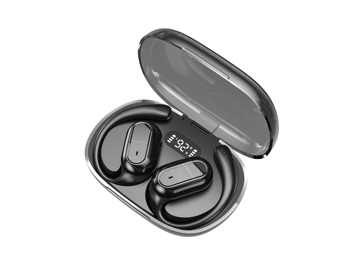 Auriculares inalámbricos Bluetooth 5.3 con control táctil, micrófono integrado, indicador LED de batería, resistentes al agua IP7, color negro