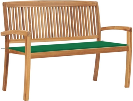 Banco de exterior VIDAXL Verde Teca (128.5x57.5x90 cm)