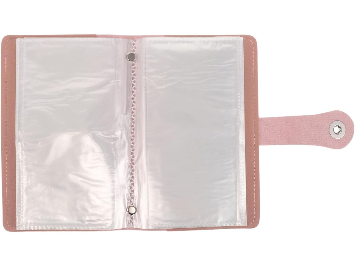 Carpeta de ahorros rosa, organizador de dinero con bolsillos para billetes y monedas, libreta compacta y portátil para Gokoco
