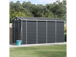 Abrigo De Jardim 191x385x198 Cm Acero Galvanizado Antracita Dkd Home Decor