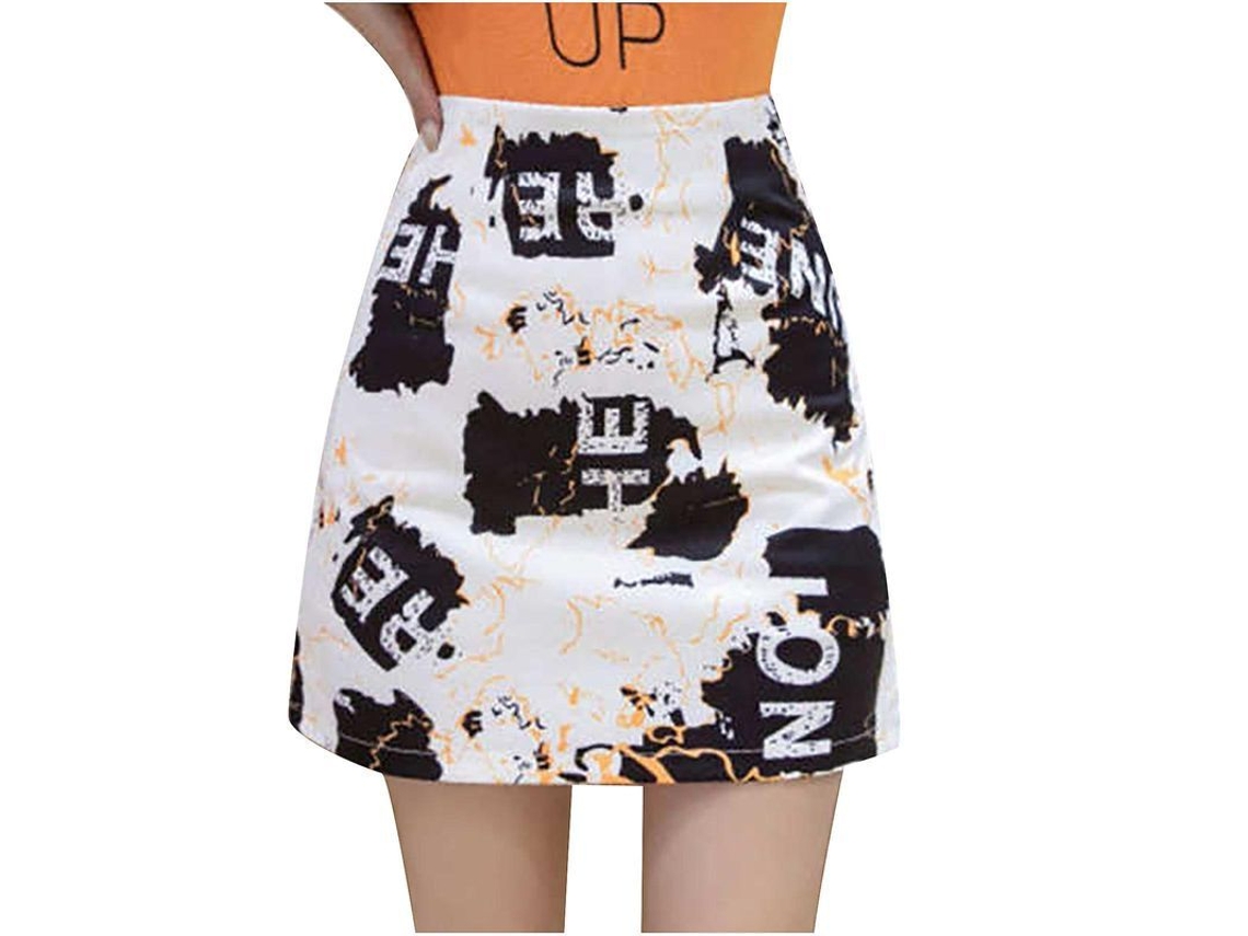 Fasst-falda Mini Para Mujer Estampada Con Cintura Elástica Slim De Moda Casual Verano Primavera Talla L