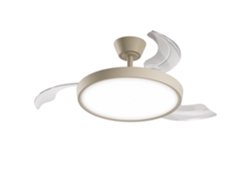 Ventilador de techo Perenz 7196 R Ct Sand con luz Ø 106 cm, 3 aspas, 6 velocidades, motor DC de 40 W, silencioso