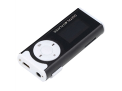 Mini reproductor de música MP3 portátil Reproductor de MP3 de metal con pantalla LCD Luz LED Soporte Tarjeta de memoria TF Formato de audio MP3/WMA Negro negro