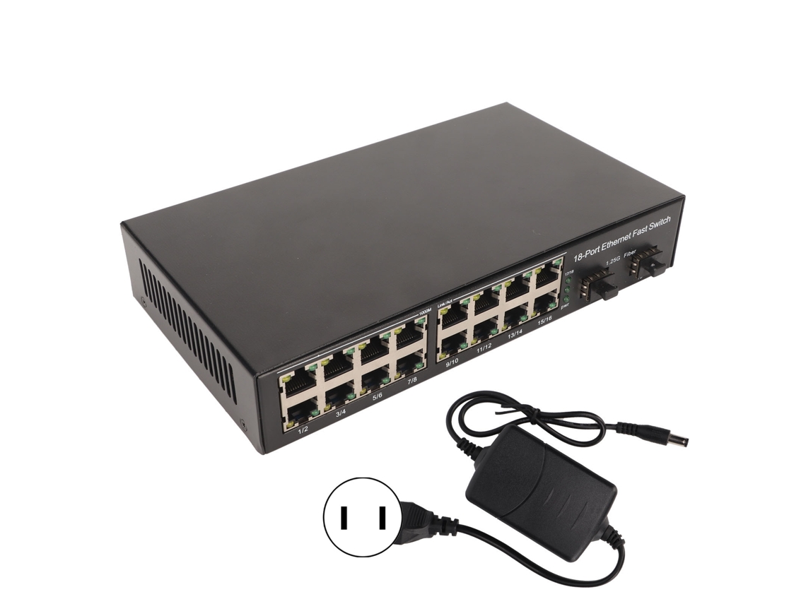 Convertidor Ethernet de fibra SFP de 18 puertos LAXISCREED