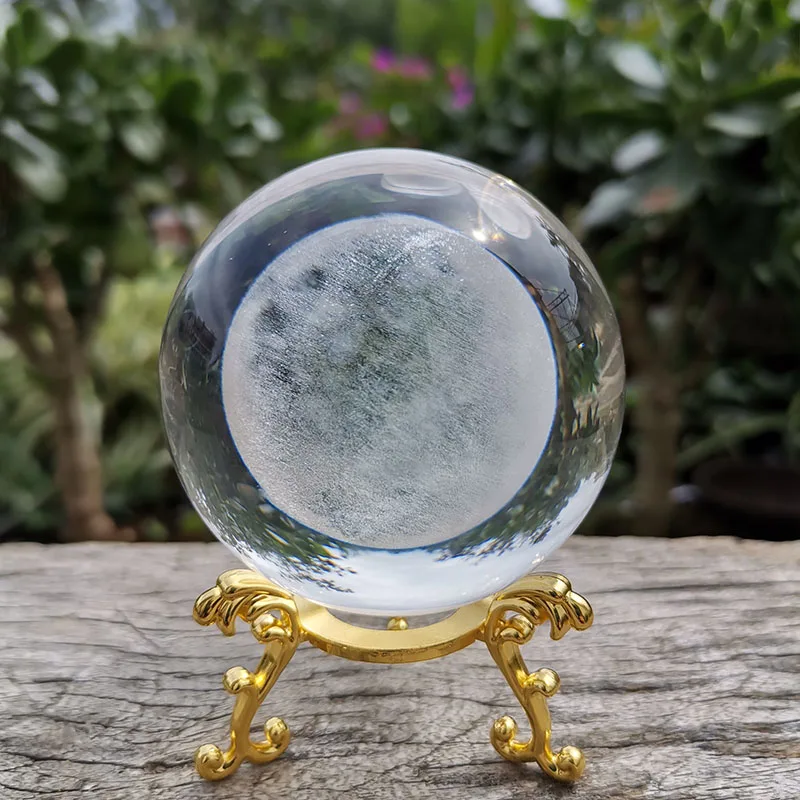(estilo 13 60 Mm) Bola De Cristal De 60 Mm, Esfera De Vidrio Tallada En 3d, Pisapapeles Con Base.