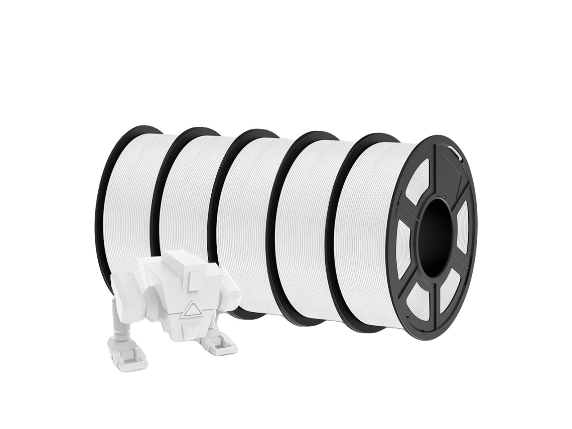 Filamento para impresora 3D, 1,75 mm de diámetro, adherencia mejorada, PLA P blanco, 5 rollos OEM