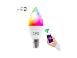Bombilla Led Wifi Inteligente E14 Rgbw Cct 2700-6500K 4.5W 380Lm Compatible con Tuya P4 NOUS