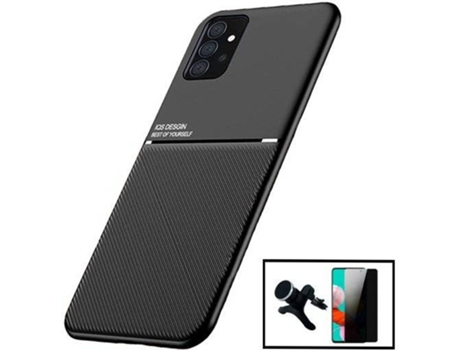 Kit Carcasa Magnética Anti Choque + Protector de Pantalla Privacidad Samsung Galaxy A52 G4M Negro