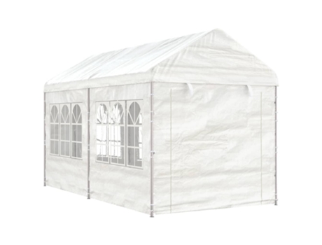 Cenador con techo polietileno blanco 4.46x2.28x2.69 m VIDAXL