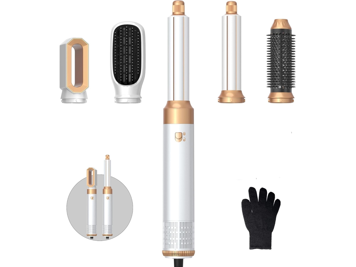 Conjunto 5em1 De Penteado Com Escova Térmica E Secador – Auto Mechas, Íons Negativos