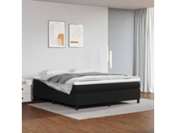 Estructura De Cama Sin Colchón Cuero Sintético Negro 180x200 Cm