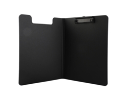 Carpeta Portapapeles A4 Vertical Negra Con Clip Para Oficina Y Escuela, Almacena 100 Hojas, Diseño Simple De Linea Recta
