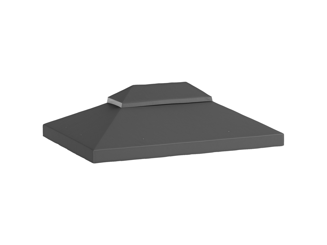 Toldo De Repuesto De 4x3 M, Doble Techo Con Drenaje, Color Gris.