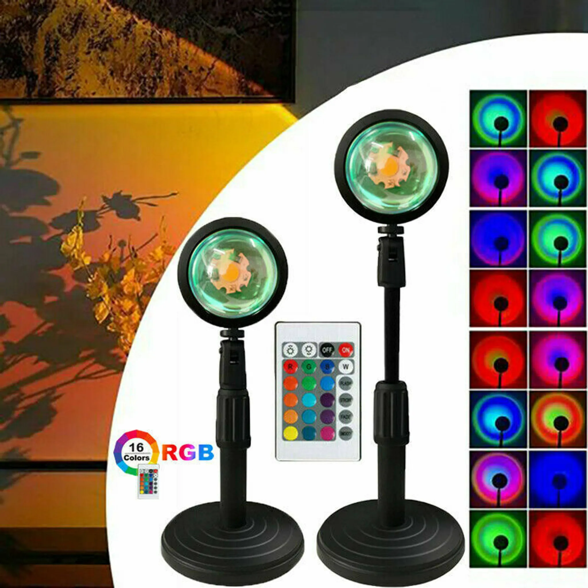 Proyector de Luz Sunset (16 Colores - Comando)