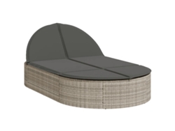 Chaise longue doble con cojines, mimbre, patas gris claro, MAISON EXCLUSIVE (sin dimensiones)