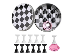 MEOIRUERY Soporte para Tips de Nail Art, Portaexhibidor Magnético con Cristales, Set con Tablero para Práctica de Manicura DIY en Salón
