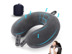 Almohada Eifson De Viaje De Espuma Viscoelástica Para El Cuello Y La Cabeza (gris Oscuro)