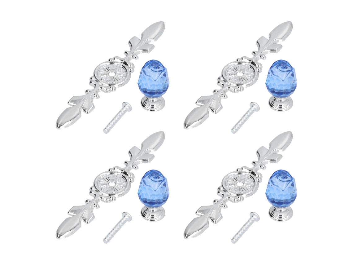 4 Tiradores De Cristal Con Placa, Estilo Europeo Moderno Y Sencillo, Para Cajones Y Armarios.