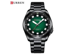 Reloj De Pulsera Redondo De Acero Inoxidable Resistente Al Agua Para Hombre (negro Y Verde), Reloj Sencillo Para Parejas, Reloj De Negocios Para Hombre.